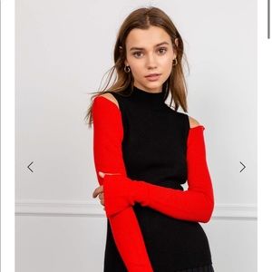 J.Ing US Veronia Black contrast cold shoulder